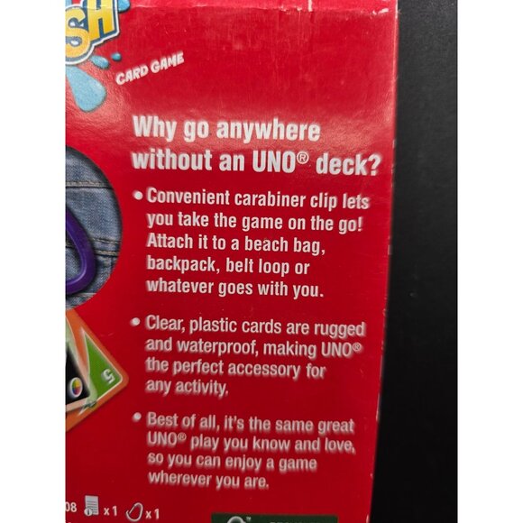 UNO Splash Waterproof Card Game With Take-Along Clip For 2-10 Players Ages 7+ - Picture 5 of 5
